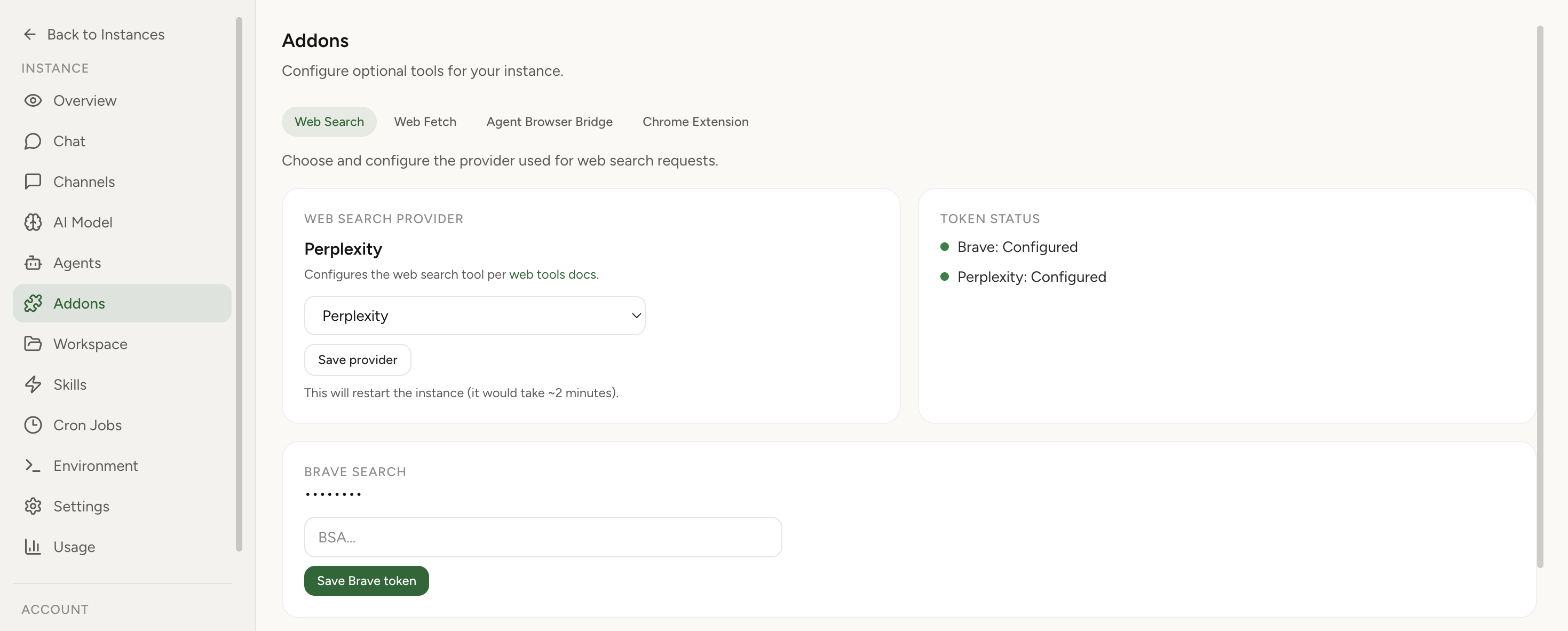 OpenClaw Addons Hub screenshot from OpenClaw Setup dashboard (light theme)