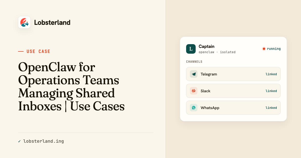 OpenClaw for Operations Teams Managing Shared Inboxes | Use Cases