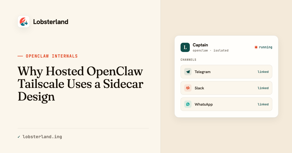Why Hosted OpenClaw Tailscale Uses a Sidecar Design